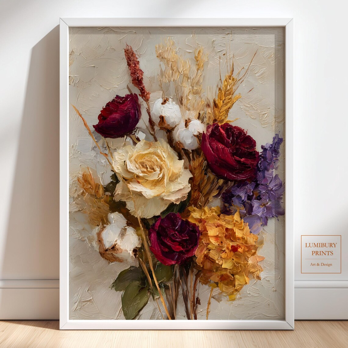 Dried Floral Wall Art Winter Flower Decor Botanical Rustic Print Instant
