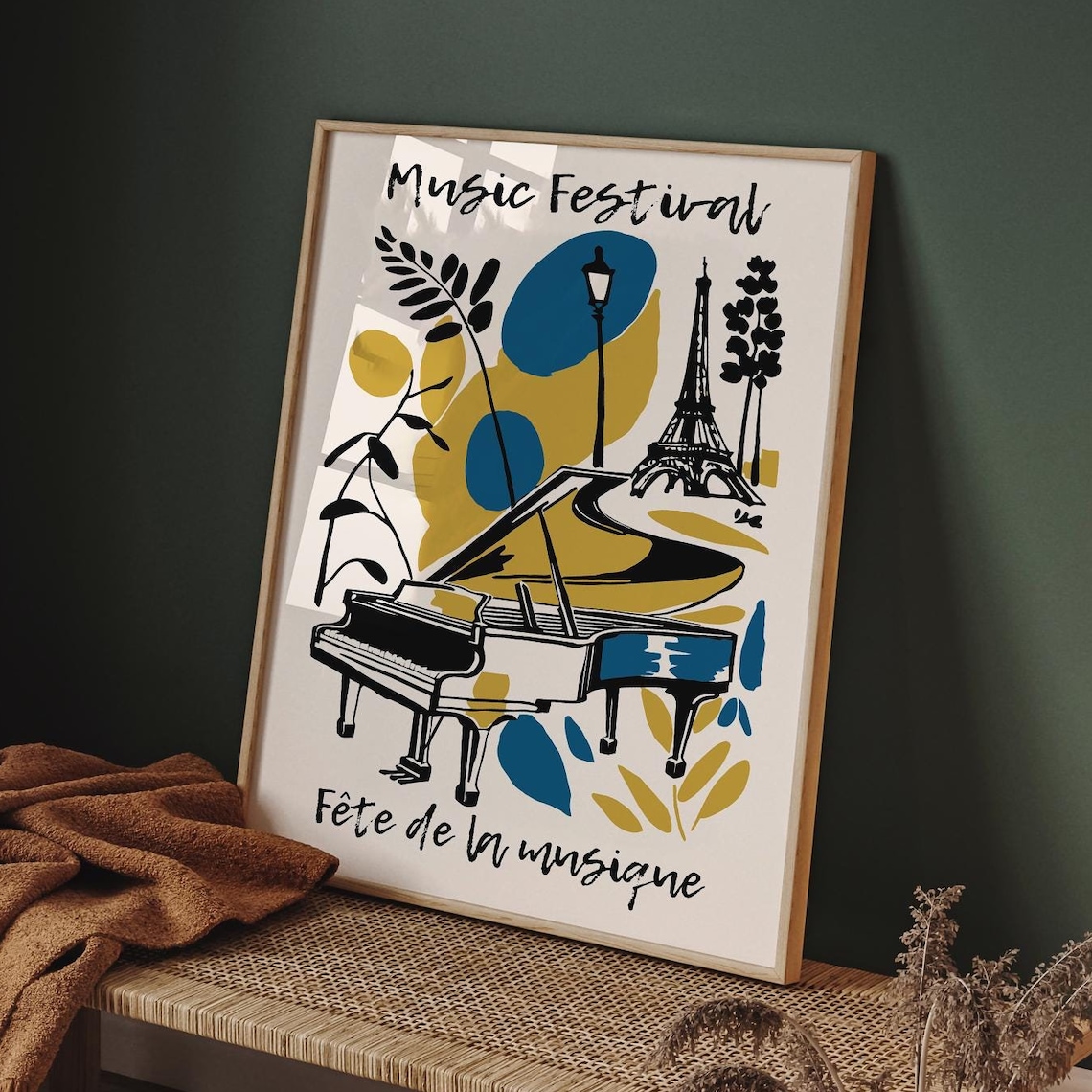 Fête de la Musique Grand Piano Paris Eiffel Tower Art Poster