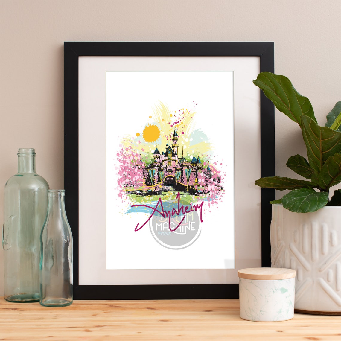 Anaheim Print Anaheim Skyline Anaheim Art Anaheim Poster Anaheim Watercolor Anaheim Art Print Anaheim Map Anaheim Wall Art