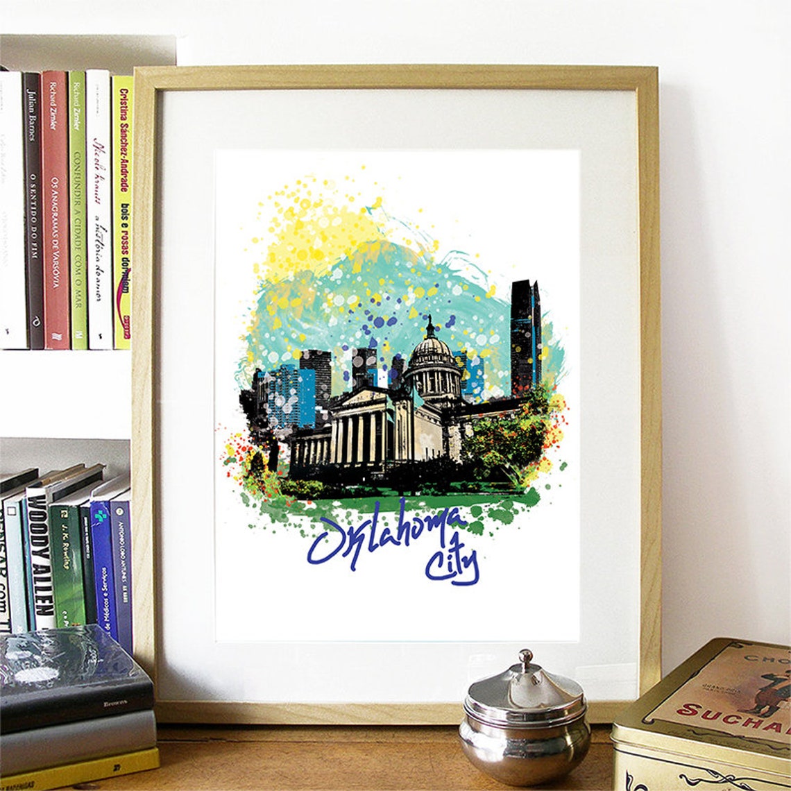 Oklahoma City Print Oklahoma City Skyline Oklahoma City Art Oklahoma City Poster Oklahoma City Watercolor Oklahoma City Art Print - Image 2
