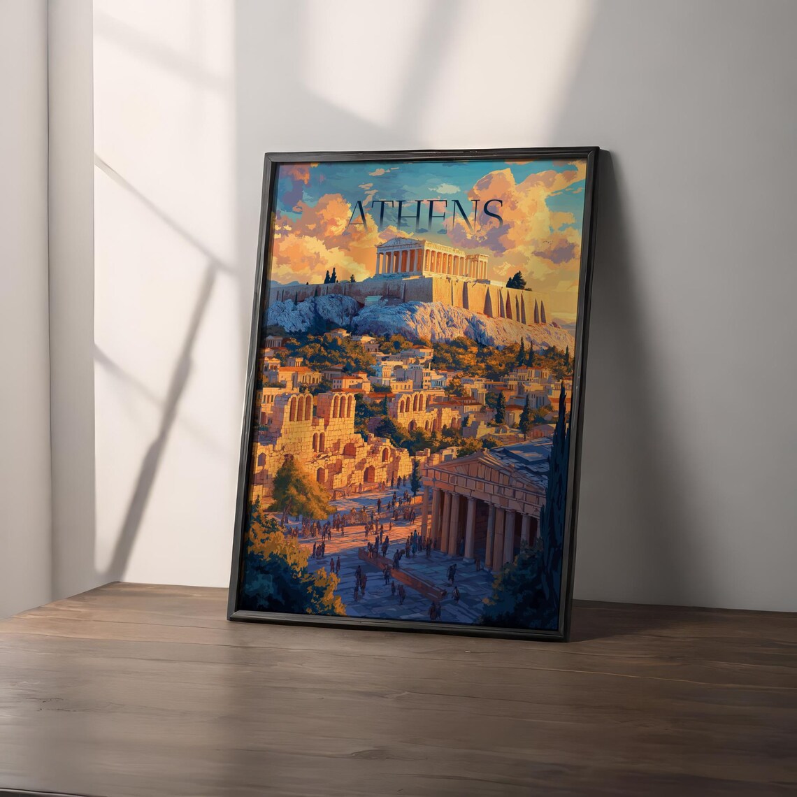 Athens Greece Acropolis Golden Hour Ancient Ruins Travel Poster - Image 2