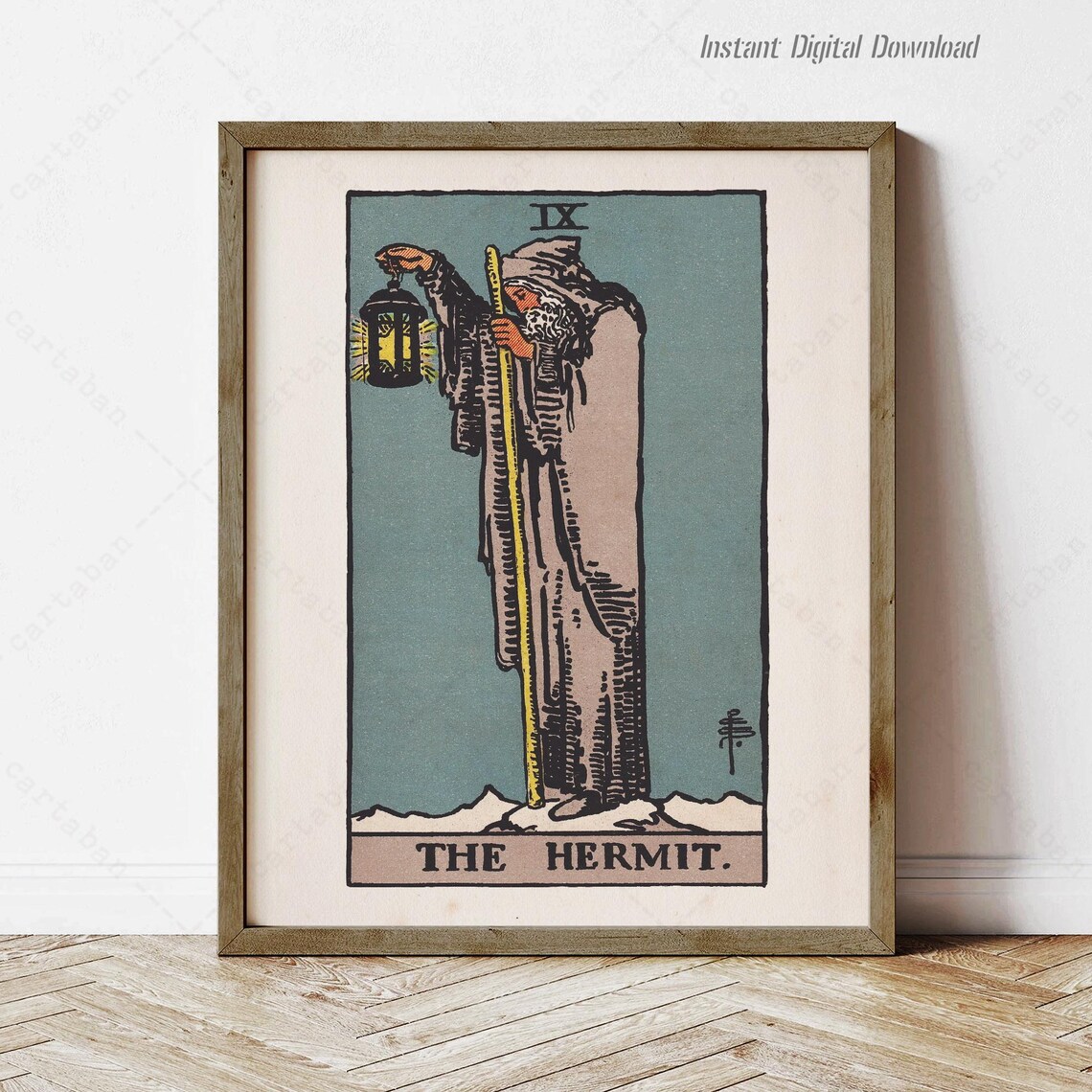The Hermit Tarot Card, Rider-Waite-Smith 1909 Art Print