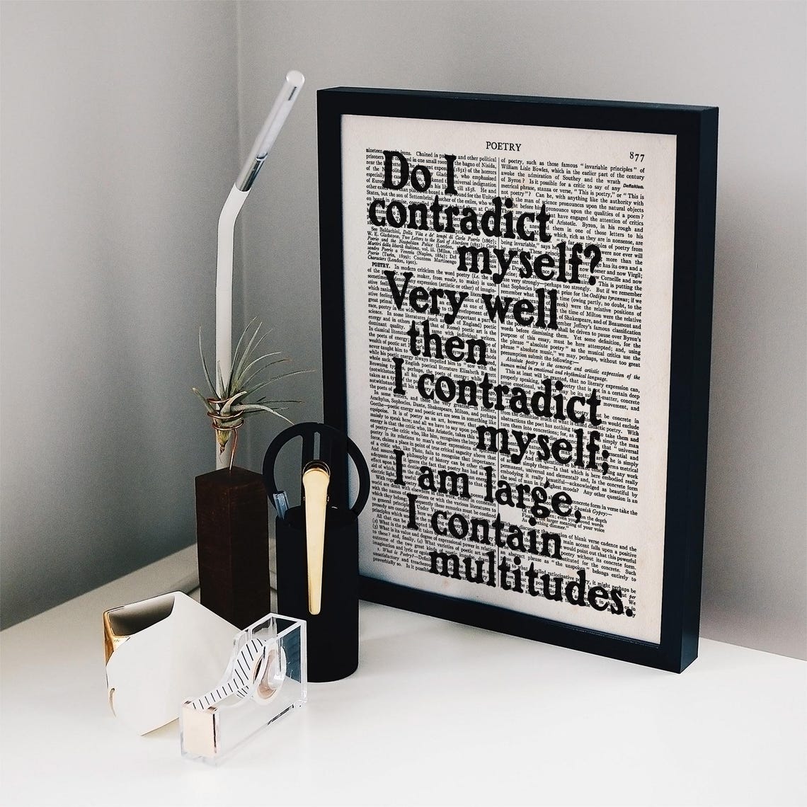 Walt Whitman Do I Contradict Myself I Contain Multitudes Quote Poster - Image 2