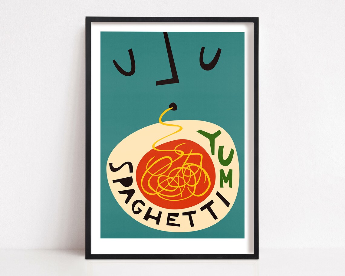 Spaghetti Print - Mid Century Kitchen Art Print