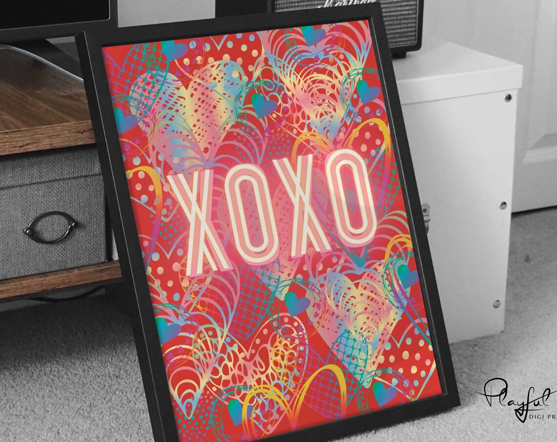 Xoxo Romantic Apartment Decor, Love Wall Art