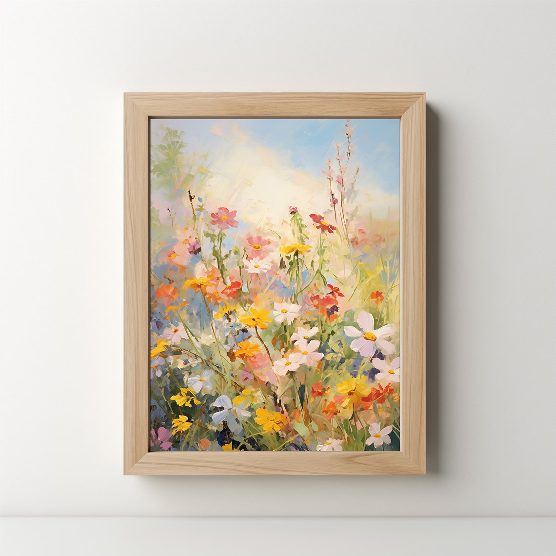 Dreamy Wildflower Bouquet Impressionist Pastel Floral Art Print - Image 3
