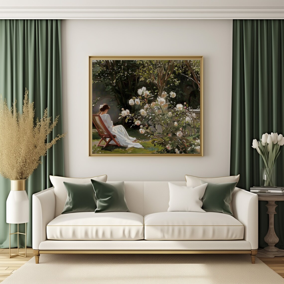 French Country Garden Vintage Painting Art Print - Image 3