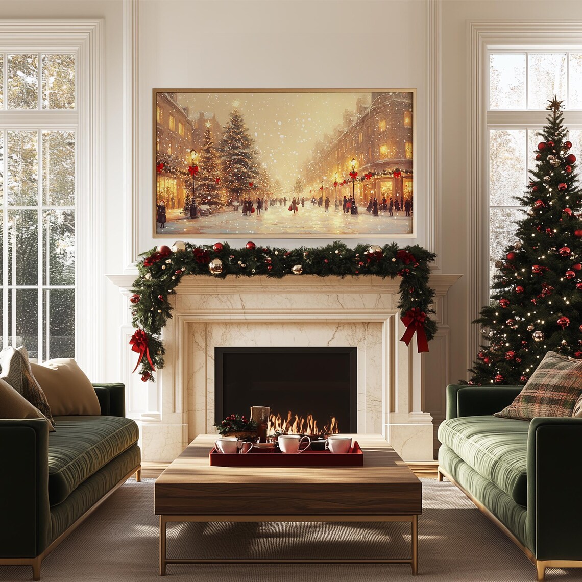 Neutral Christmas Tree, Winter Holiday Art Print - Image 5