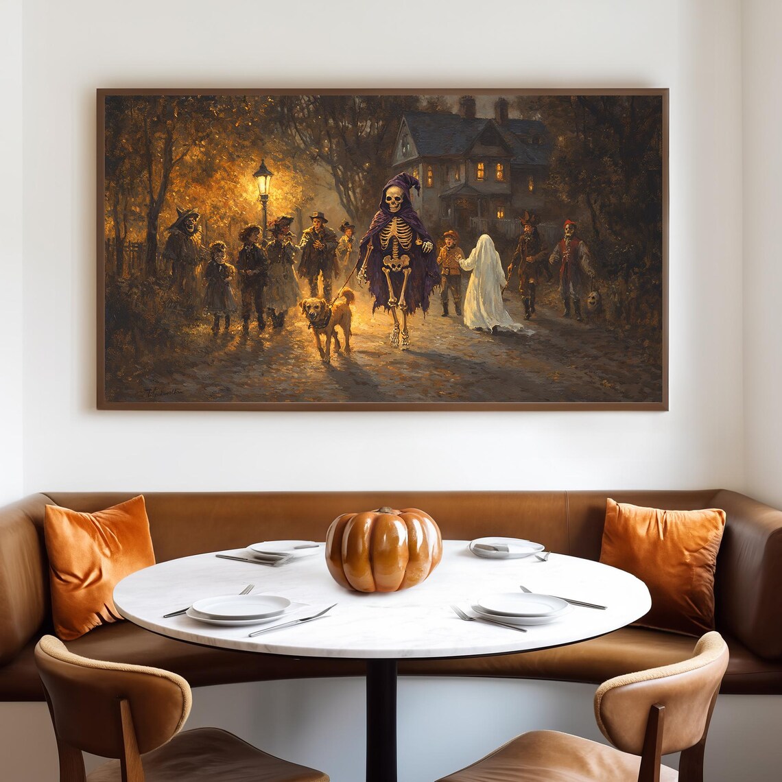Skeleton Dog Trick Or Treat, Vintage Halloween Art Print - Image 4