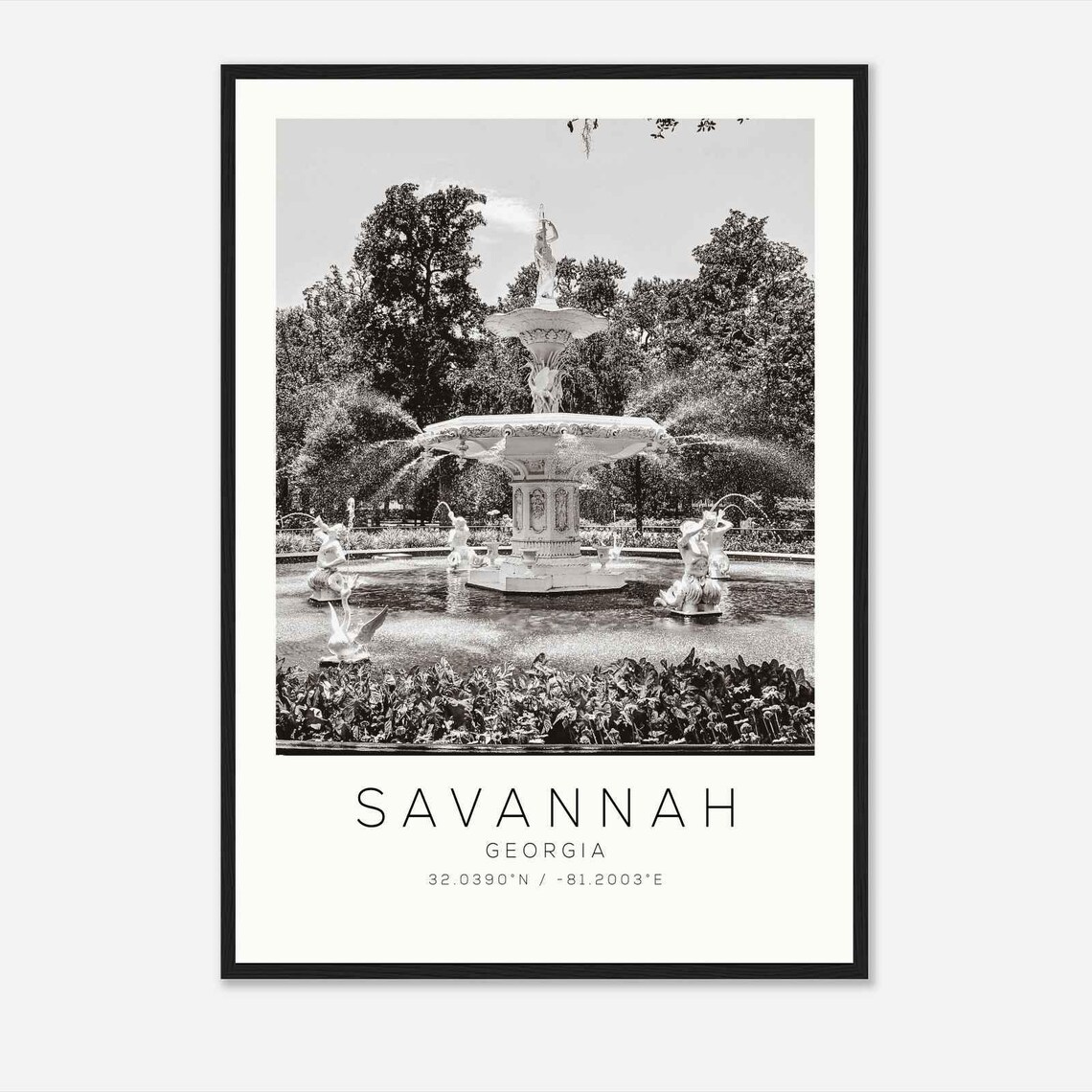 Savannah Georgia Forsyth Park Fountain Minimalist Photo Poster
