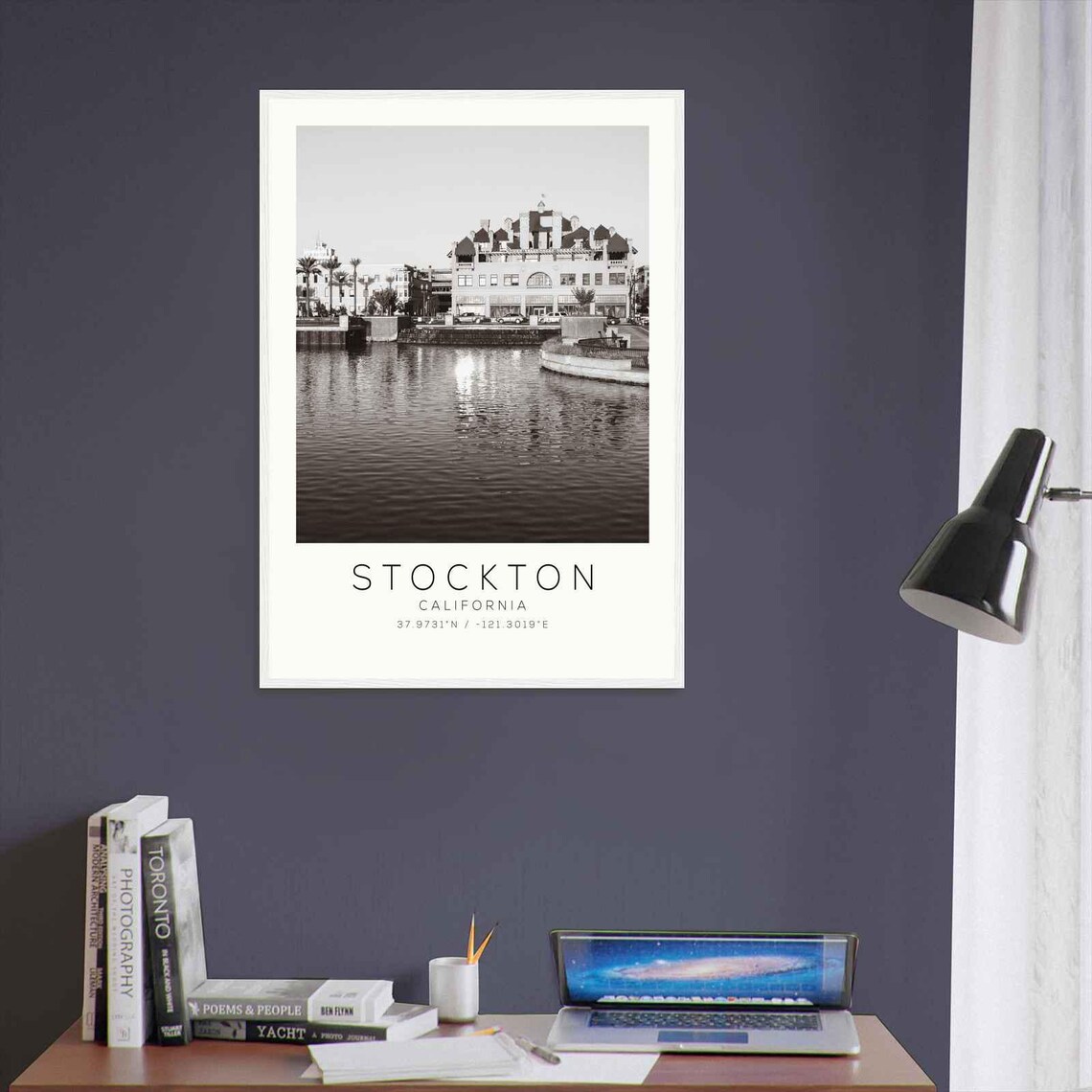Stockton California Waterfront Palms Building Photo Travel Poster - Image 3