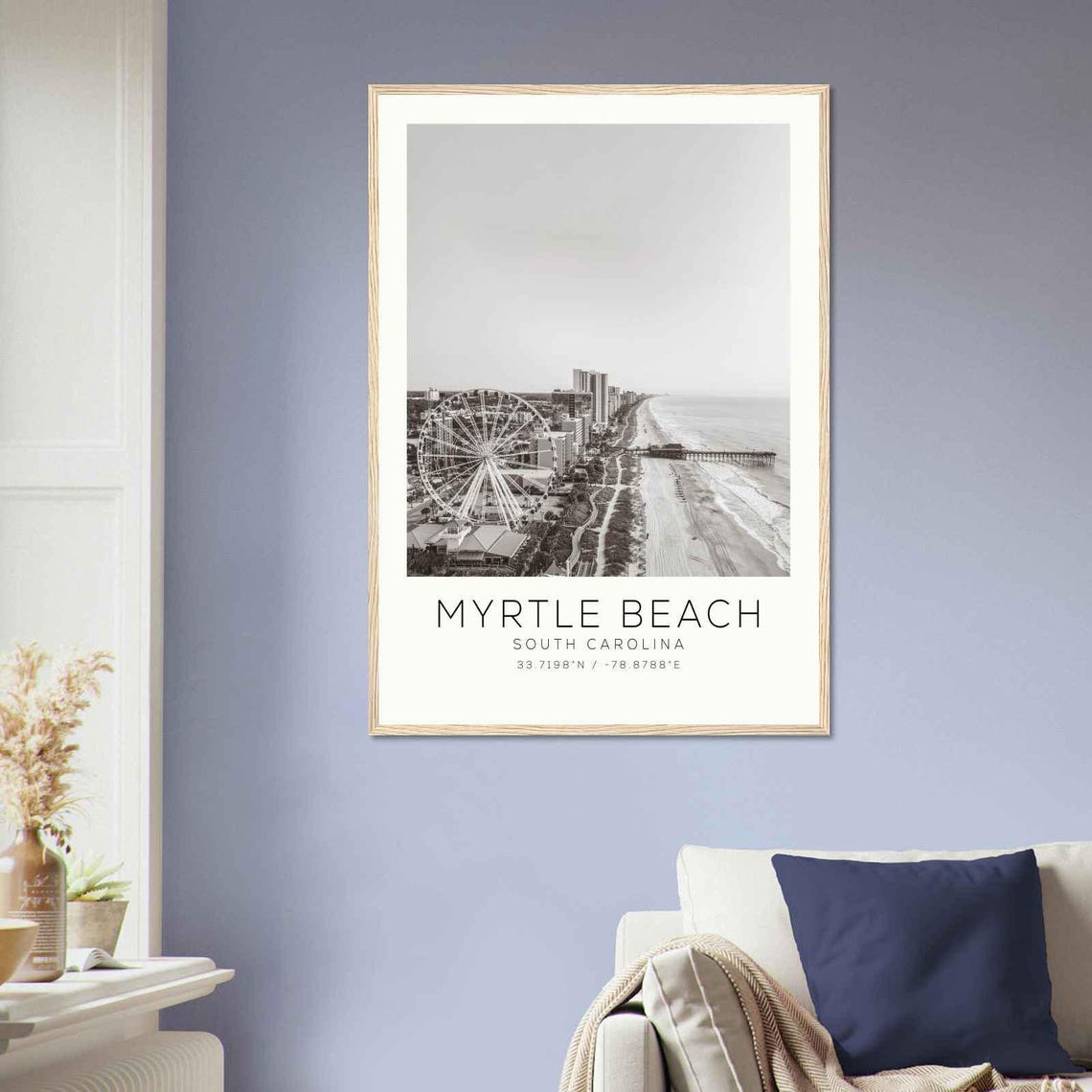 Myrtle Beach South Carolina SkyWheel Pier Minimalist Travel Poster - Image 2