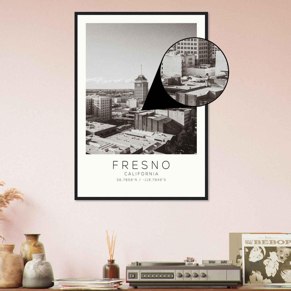 Fresno California Photo Travel Poster Fresno California Travel Print Minimalist Travel Print - Image 4