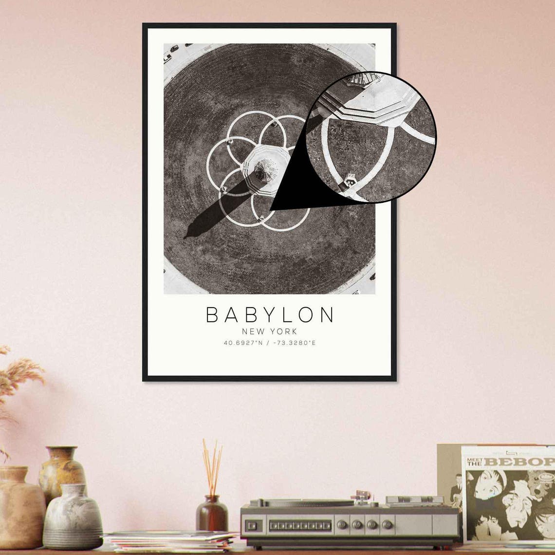 Babylon New York Aerial Landmark Overhead Circle Photo Poster - Image 4