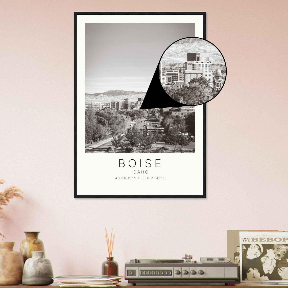 Boise Idaho Downtown Boulevard Mountain Backdrop Street Poster - Image 4