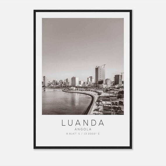 Luanda Angola Minimalist Travel Poster, Travel Print