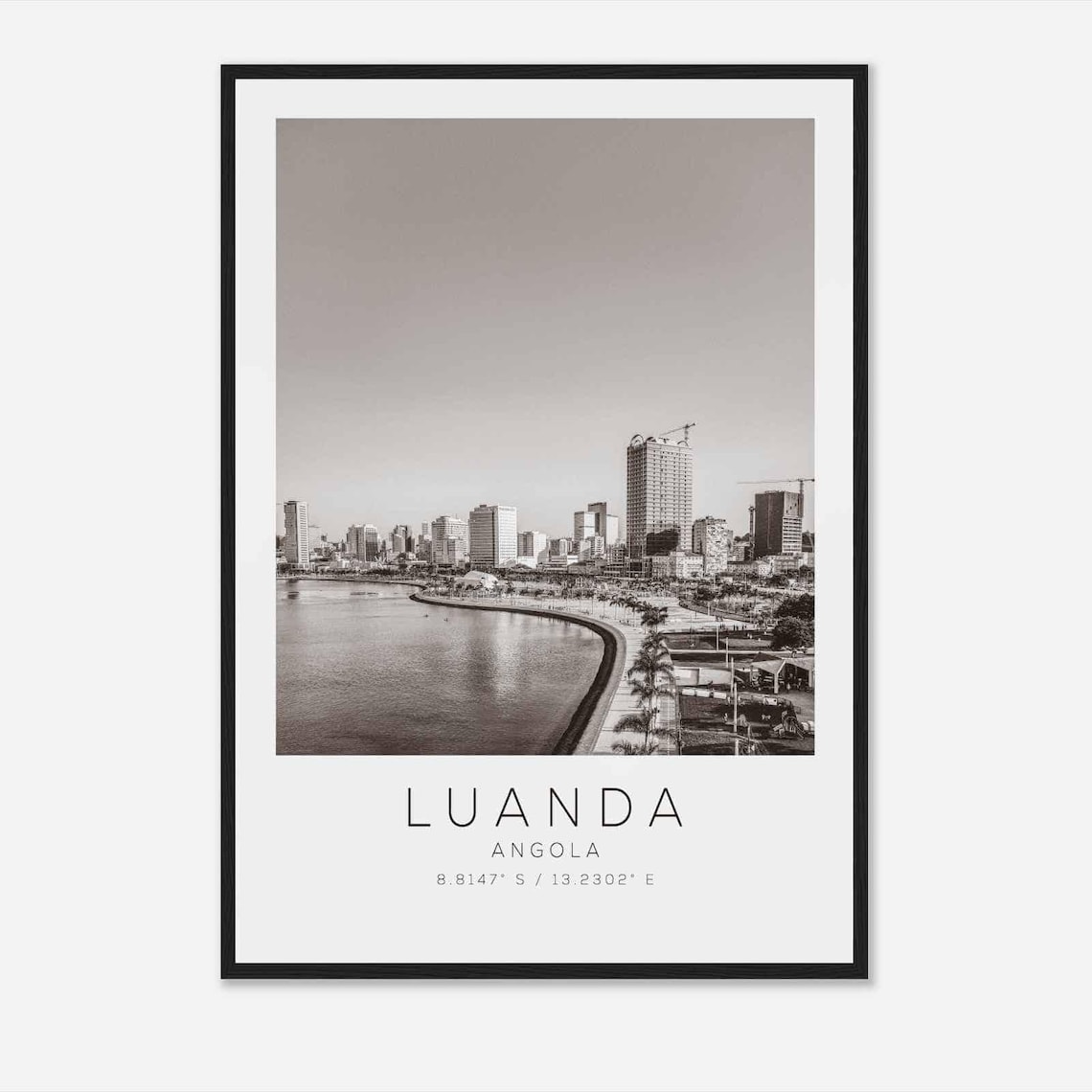 Luanda Angola Minimalist Travel Poster, Travel Print