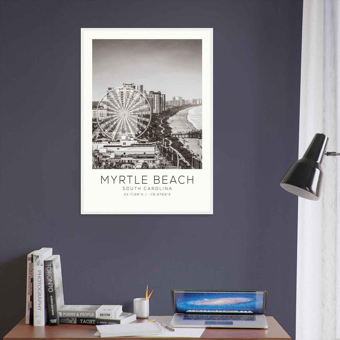 Myrtle Beach South Carolina SkyWheel Beach Minimalist Travel Poster - Image 3