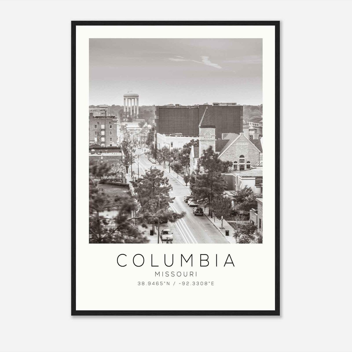 Columbia Missouri Minimalist Travel Poster, Travel Print