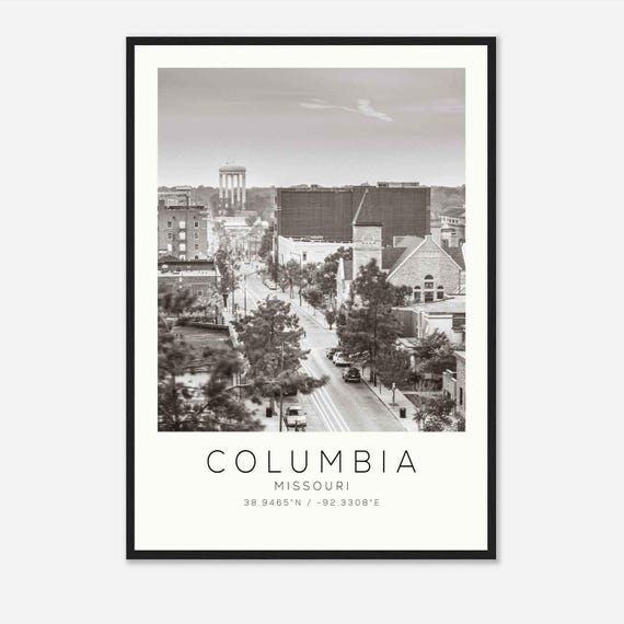 Columbia Missouri Minimalist Travel Poster, Travel Print
