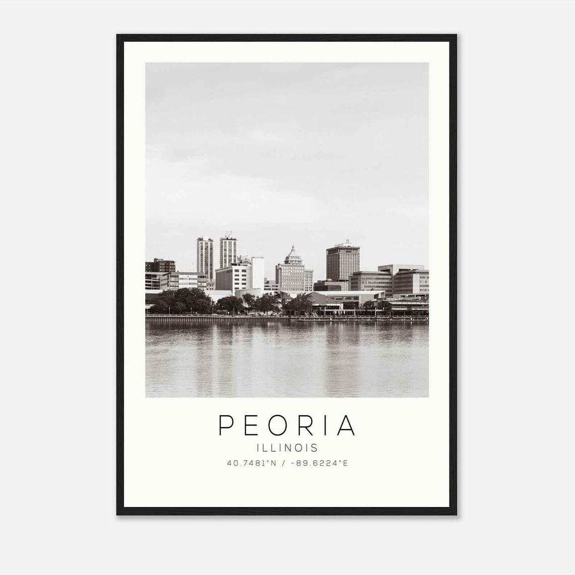 Peoria Illinois Minimalist Travel Poster, Art Print
