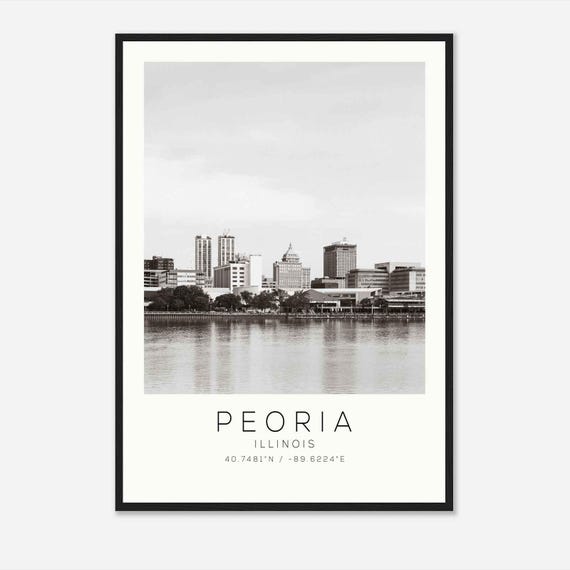Peoria Illinois Minimalist Travel Poster, Art Print