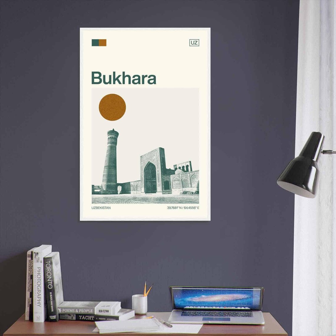 Bukhara Uzbekistan Historic Kalon Minaret Duotone View Poster - Image 3