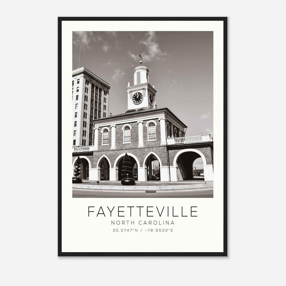 Fayetteville North Carolina Photo Travel Poster Fayetteville Travel Print Minimalist Travel Print Ds1