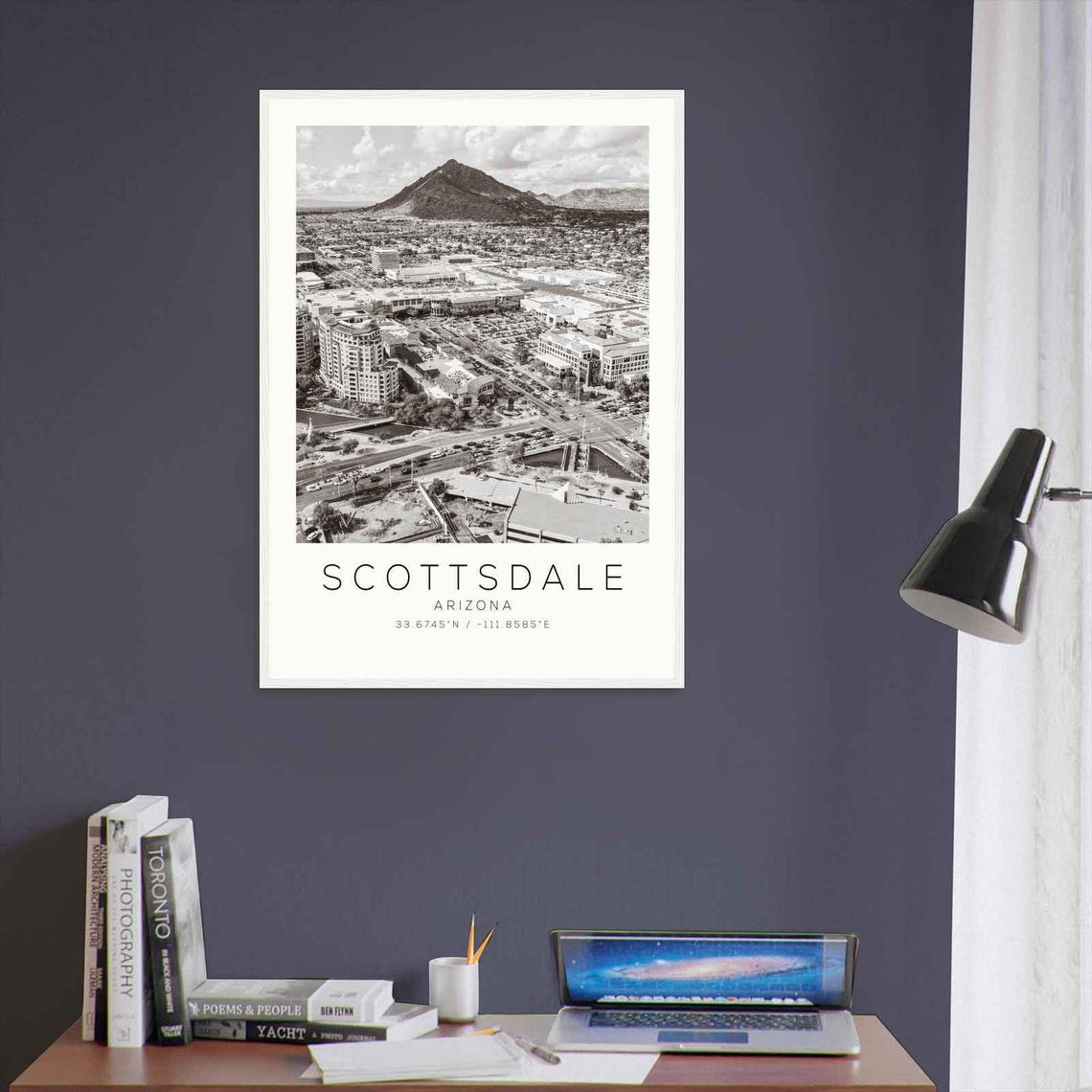 Scottsdale Arizona Camelback Mountain Aerial Minimalist Photo Poster - Image 3