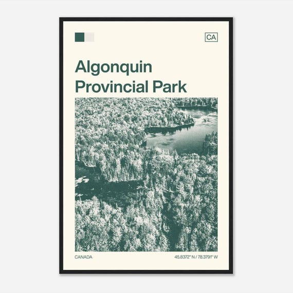 Algonquin Provincial Park Minimalist Travel Poster