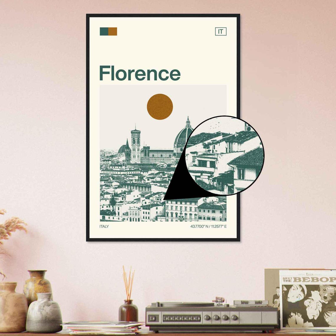 Florence Italy Duomo Cathedral Skyline View Minimalist Travel Poster - Image 4