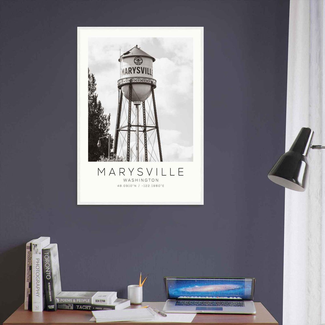 Marysville Washington Photo Travel Poster Marysville Travel Print Minimalist Travel Print - Image 3
