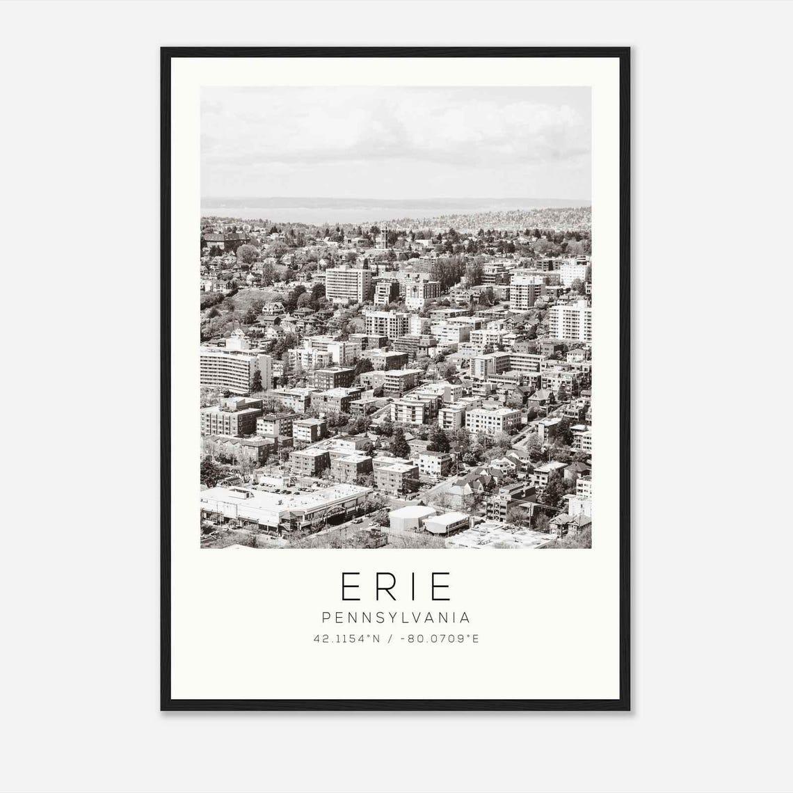 Erie Pennsylvania Photo Travel Poster Erie Travel Print Minimalist Travel Print