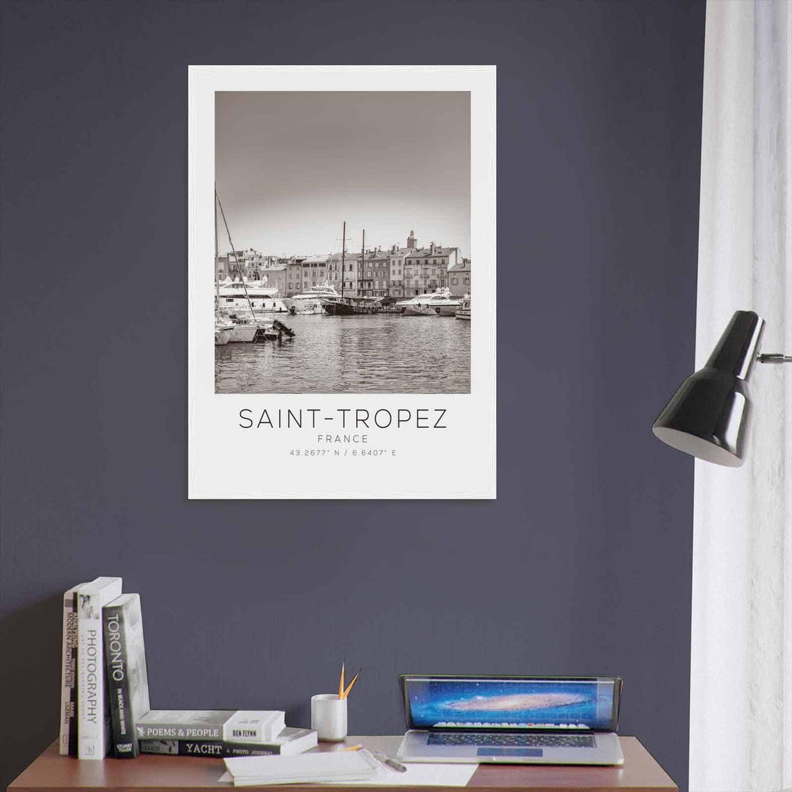 Saint Tropez France Travel Photo Poster Bw Saint Tropez Travel Print Minimalist Travel Poster Print - Image 3