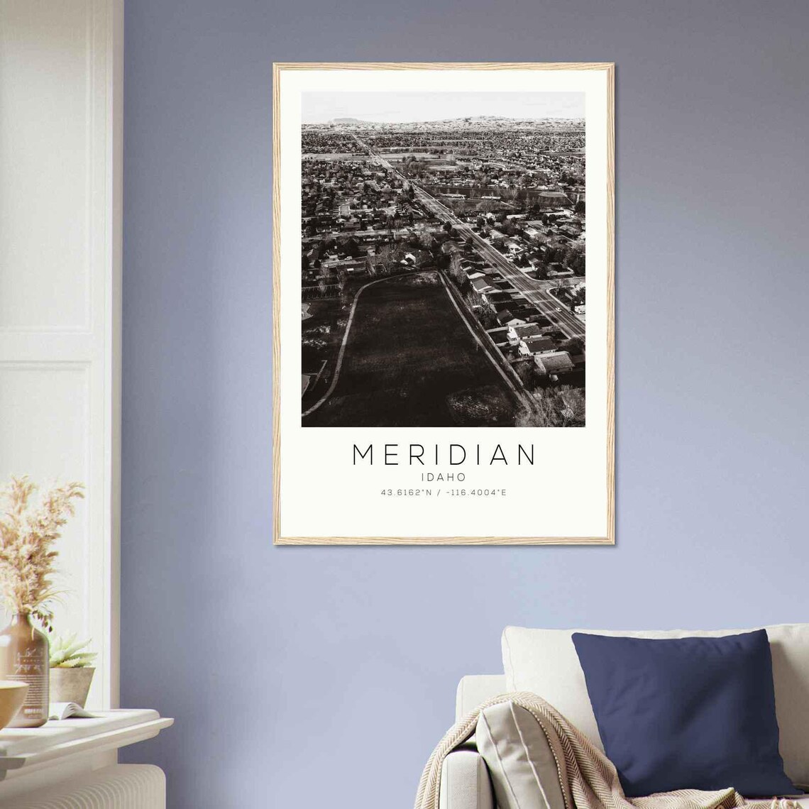 Meridian Idaho Suburban Aerial City View Minimalist Travel Poster - Image 2