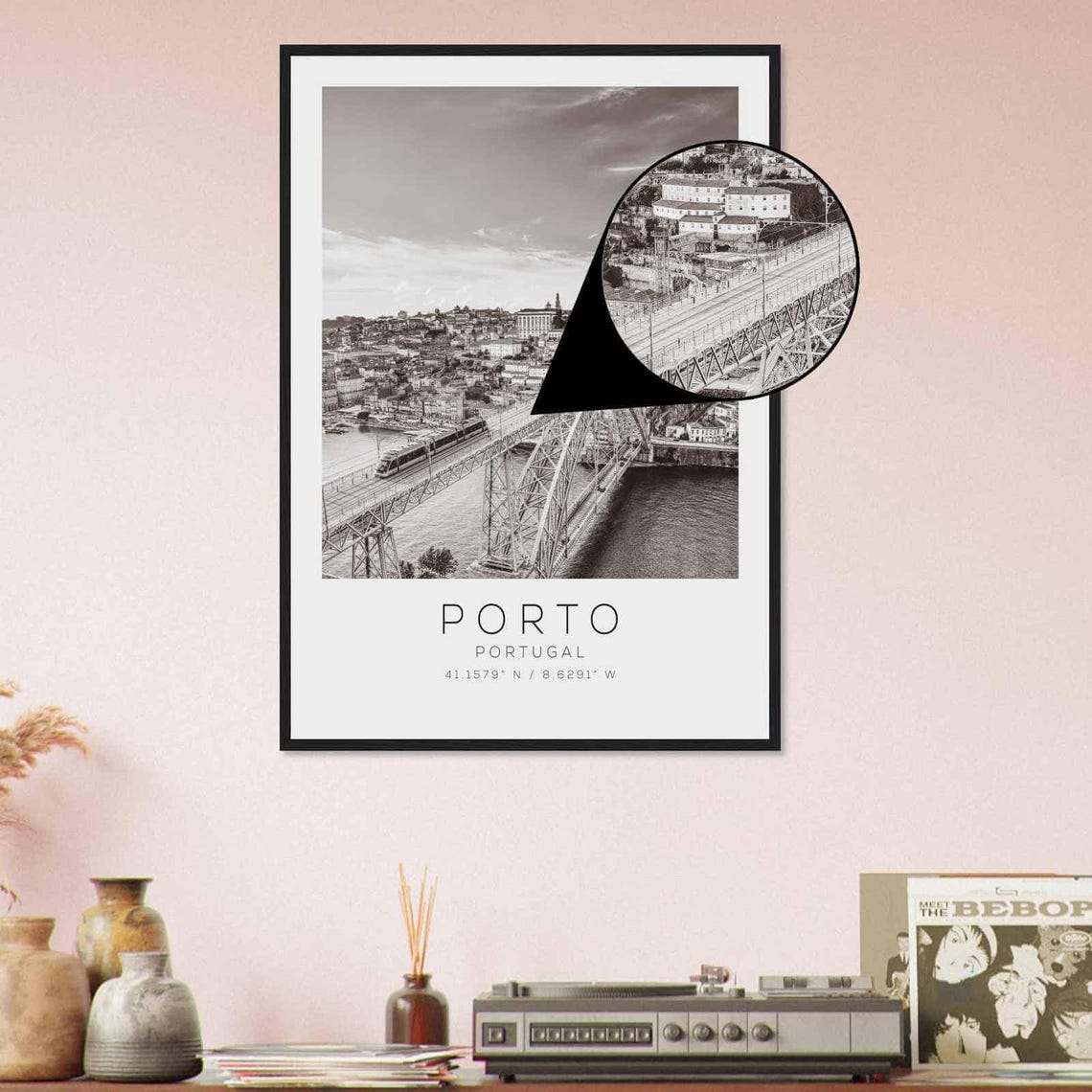 Porto Portugal Travel Photo Poster Bw Porto Travel Print Minimalist Travel Poster Print - Image 4