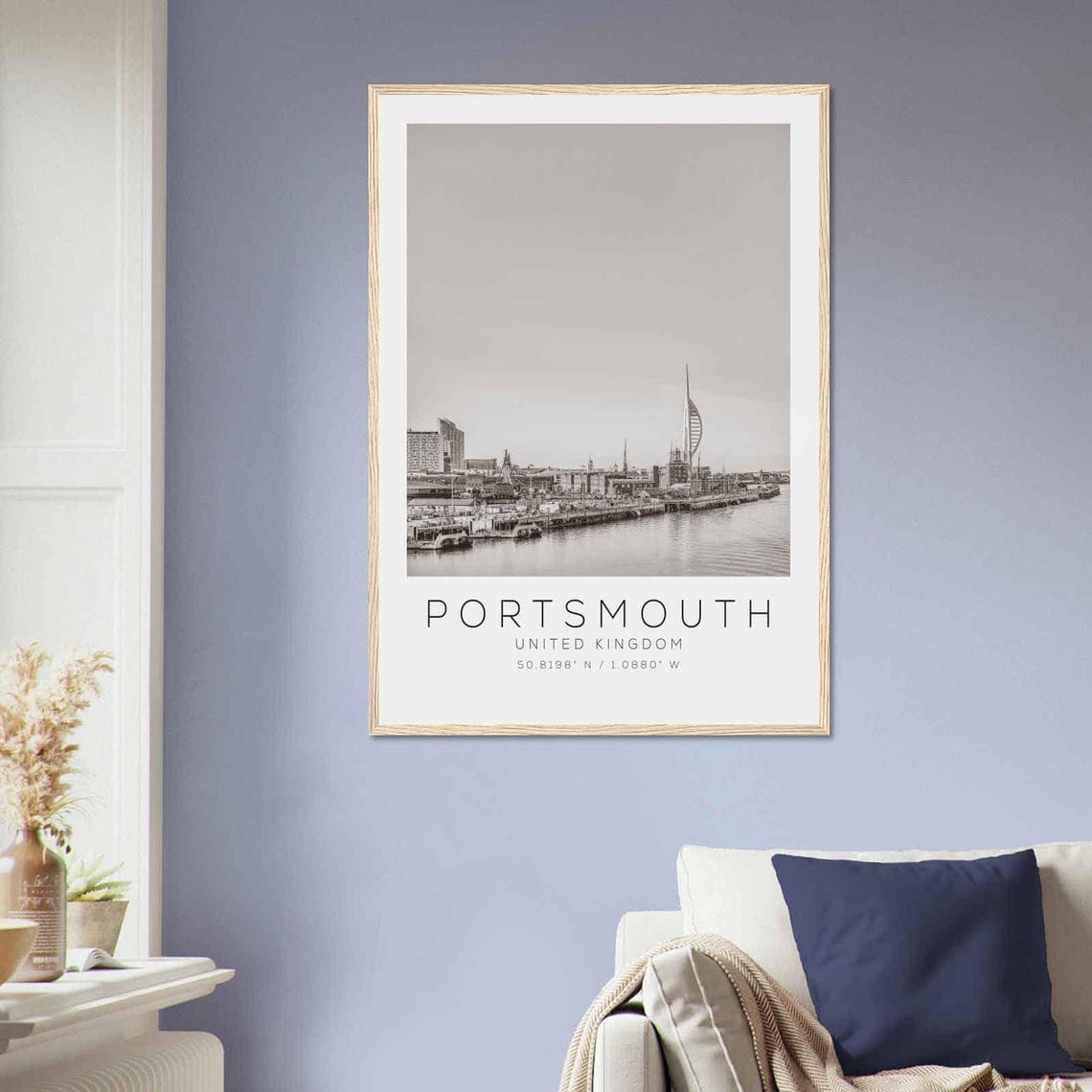 Portsmouth UK Spinnaker Tower Harbour Waterfront Black White Poster - Image 2