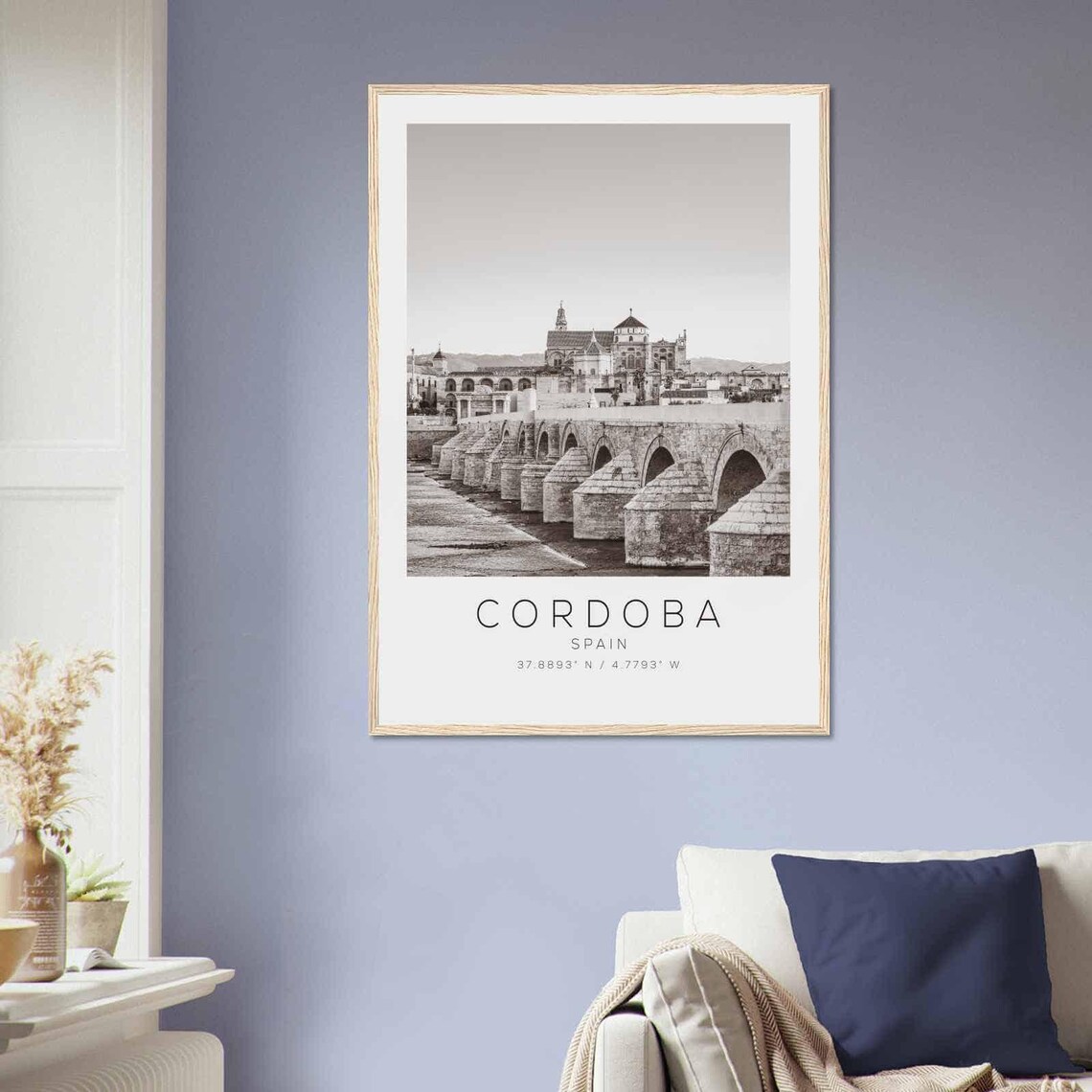 Cordoba Spain Travel Photo Poster Bw Cordoba Travel Print Minimalist Travel Poster Print - Image 2