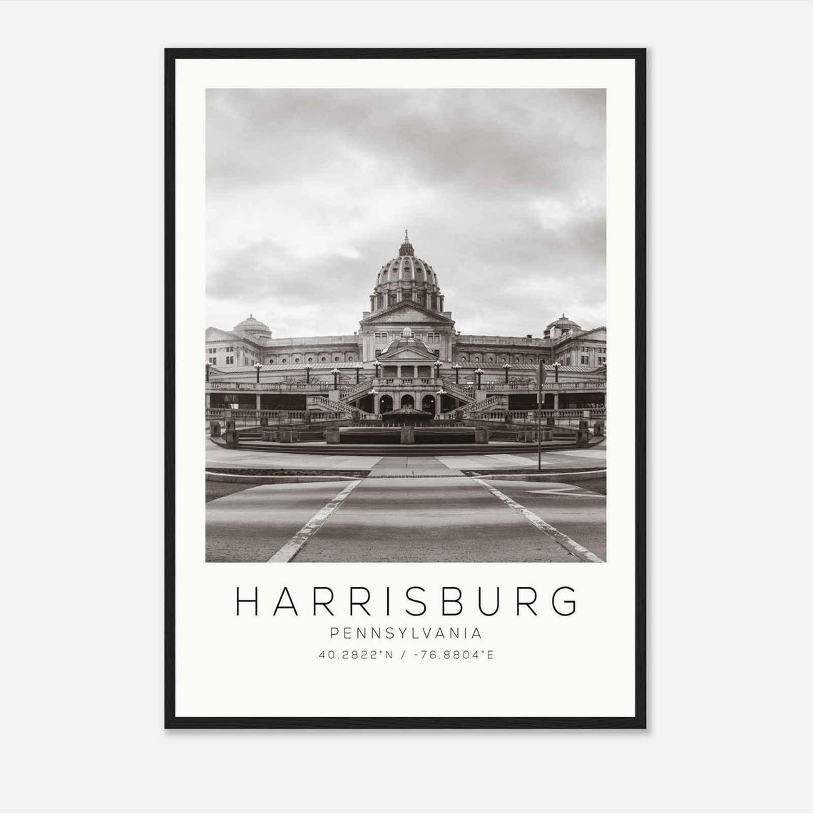 Harrisburg Pennsylvania Photo Travel Poster Harrisburg Travel Print Minimalist Travel Print Ds1