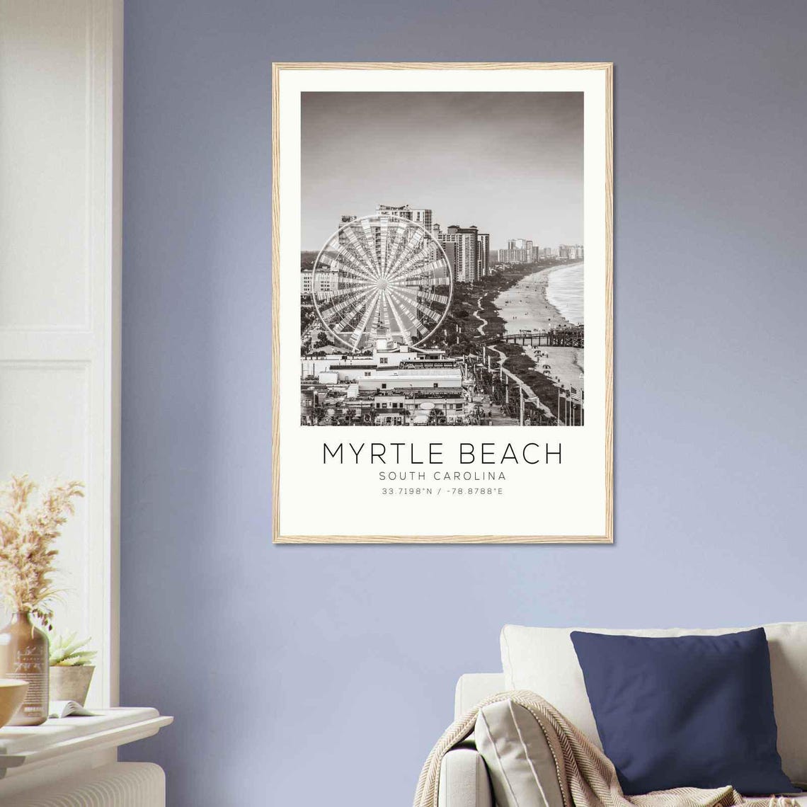 Myrtle Beach South Carolina SkyWheel Beach Minimalist Travel Poster - Image 2