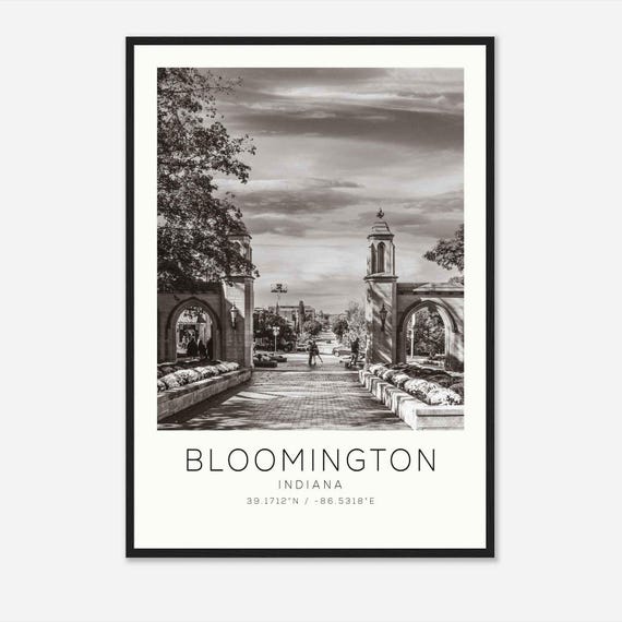 Bloomington Indiana Minimalist Travel Poster Print