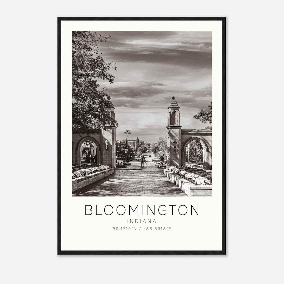 Bloomington Indiana Minimalist Travel Poster Print