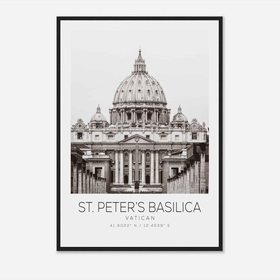 St Peters Basilica Vatican Minimalist Travel Poster