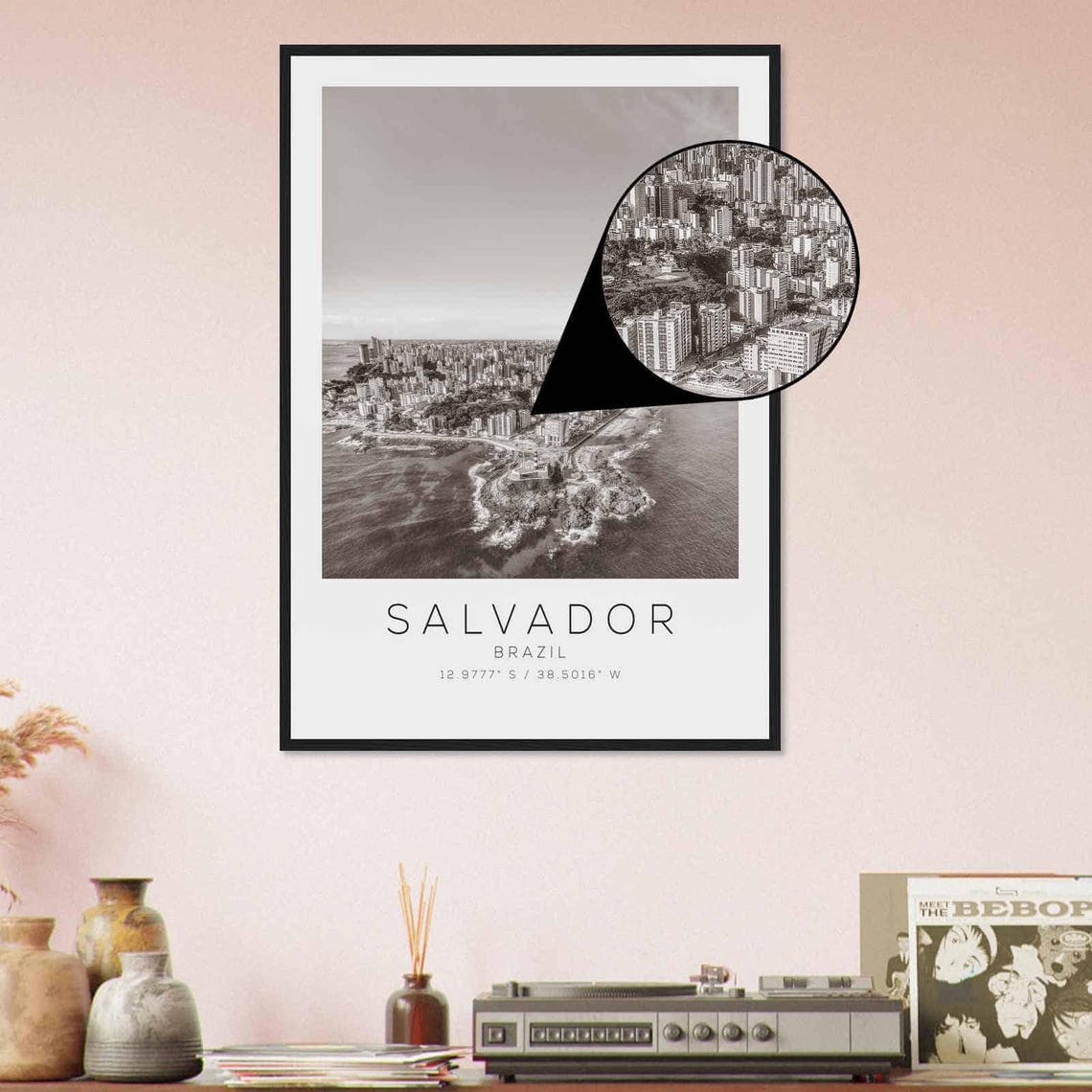 Salvador Brazil Travel Photo Poster Bw Salvador Travel Print Minimalist Travel Poster Print - Image 4