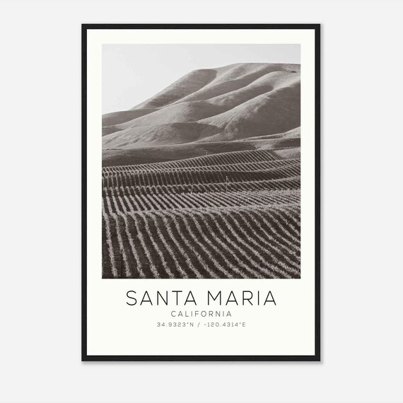 Santa Maria California Vineyard Hills Minimalist Photo Poster