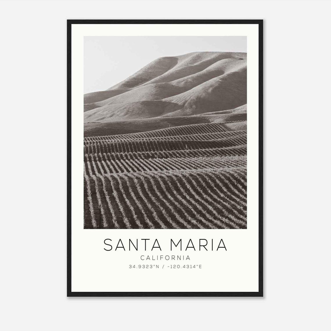 Santa Maria California Photo Travel Poster Santa Maria Travel Print Minimalist Travel Print