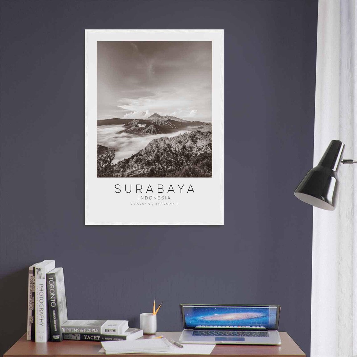 Surabaya Indonesia Travel Photo Poster Bw Surabaya Travel Print Minimalist Travel Poster Print - Image 3
