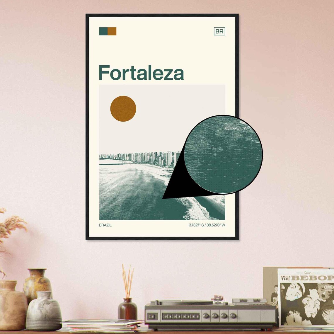 Fortaleza Brazil Minimalist Monochrome Travel Poster - Image 4