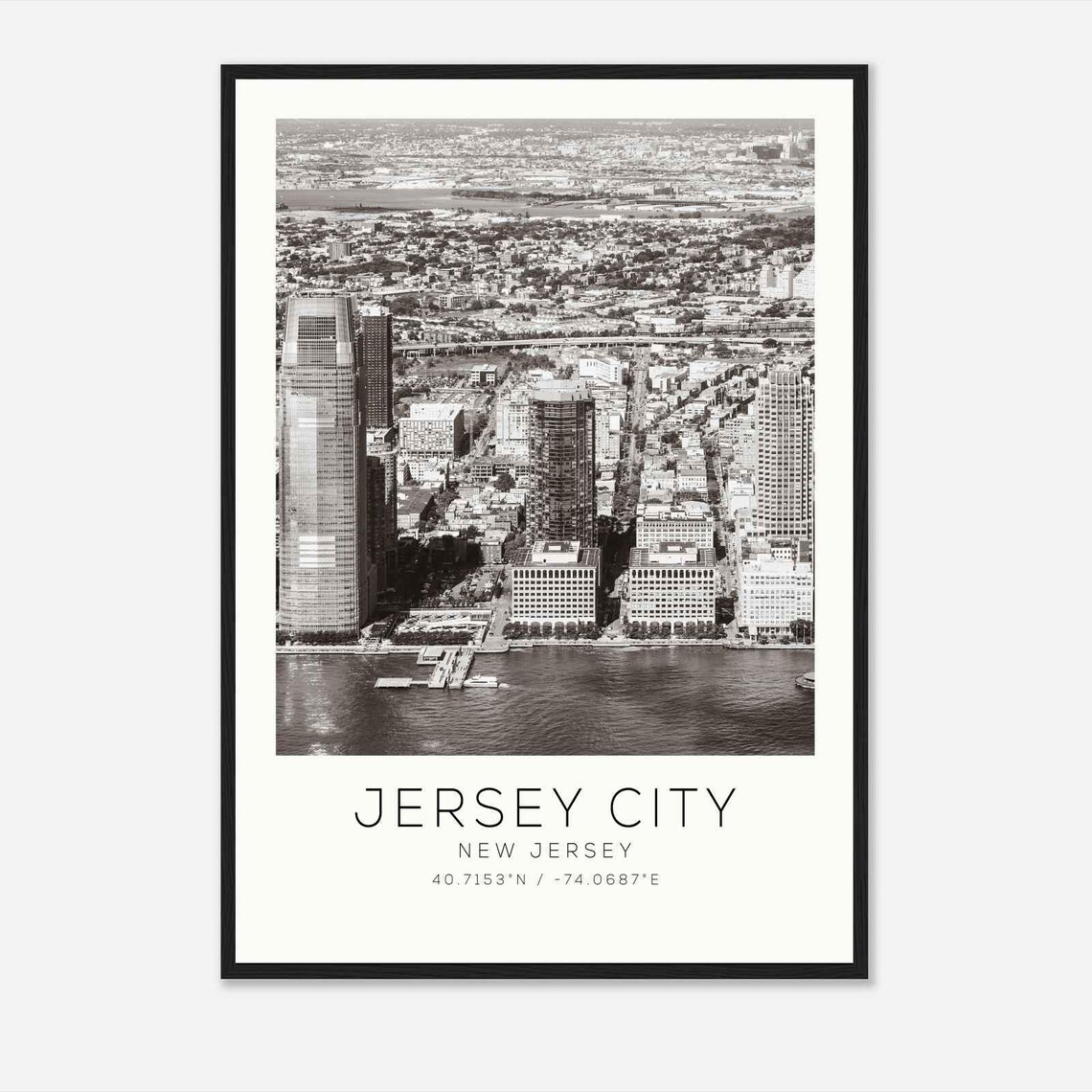 Jersey City New Jersey Downtown Waterfront Aerial Hudson View Poster