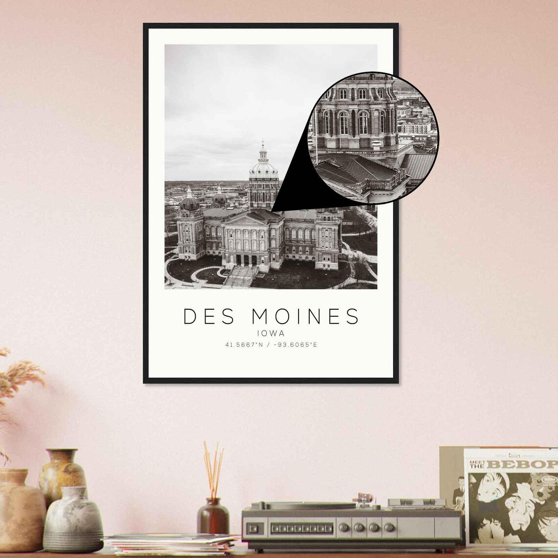 Des Moines Iowa State Capitol Golden Dome Aerial Photo Poster - Image 4